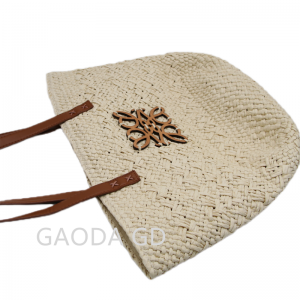 Verkopend ontwerp Eenvoudige grote tas Handgemaakte papieren stro draagtas voor dames