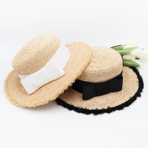 Flat Top Men Heren Straw Sun Boater Straw Hat Hats foar froulju Summer Cap