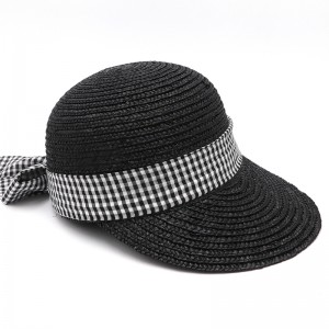 រោងចក្រផ្គត់ផ្គង់ Lady Wheat Straw Braid Baseball Sport Caps Lady Golf Hat Sports Sun Visor Cap សម្រាប់ស្ត្រី