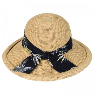 Gaoda Factory Direct Sales Theko e Batsi Ka bophara Brims Women Paper Straw Handmade Sun Hats