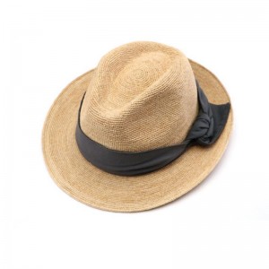 Ffatri Gaoda Customized Ansawdd Uchel Panama Gwellt Haf Cowboi Fedora Hat