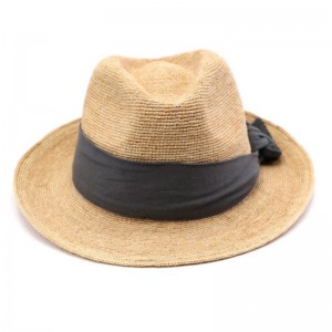 Gaoda gamyklos pritaikyta aukštos kokybės Panamos spalvinga šiaudų vasaros kaubojų Fedora kepurė