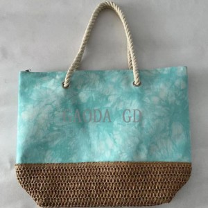 Търговия на едро 2023 г. Нов дизайн Многоцветна чанта от хартия и полиестер Хартиена дамска чанта за жени Чанта за рамо