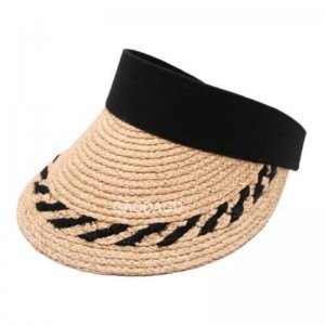 „Gaoda Factory 2023 New Innovations“ klasikinio dizaino „Raffia Straw Visor“ paplūdimio vasaros kepurė
