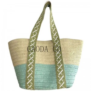 Χονδρική τσάντα μόδας μικτών χρωμάτων Ψάθινη τσάντα σχεδίασης χάρτινη πλεκτή τσάντα τσάντα για γυναίκες Τσάντα κουβά