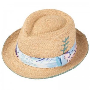 Sombrero para el sol hecho a mano de paja de papel para mujer de ala ancha barato, venta directa de fábrica de Gaoda