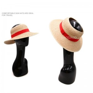 Gaoda Factory Grossist Direktförsäljning Populär Raffia Straw Visir Beach Lady Kids Summer Hat