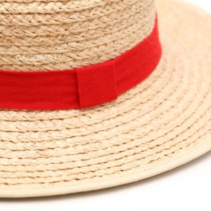 Gaoda Factory մեծածախ ուղղակի վաճառք Հանրաճանաչ Raffia Straw Visor Beach Lady Kids Summer Hat