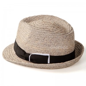 Bulk New Daily Fashion Mehrfarbiger Panamahut Bast-Strohgeflecht-Fedora-Hut mit gerollter Krempe für Unisex