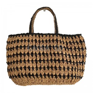 Bulk 2023 Нов дизайн Смесени цветове Ръчна чанта от слама Хартиен шнур Ръчно плетена чанта за дамска чанта