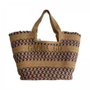 2023 ການອອກແບບຄົນອັບເດດ: ຈໍານວນຫລາຍແບບປະສົມສີ Straw Handbag Paper Braid bag for Women Shoulder bag