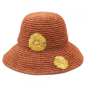 30 Taon Factory Direct Sale Discount Presyo 100% Hand Embroidery Craft Paper Straw Crochet Bucket Hat