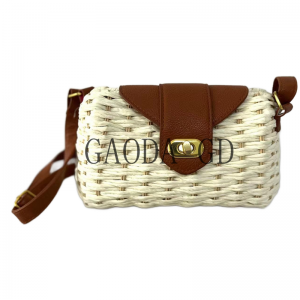 Wholesale Fashion Design Handmade Paper String Handbag Cylinder tas foar froulju skouder tas
