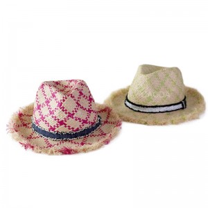 Veleprodajni modni poletni barviti ročno izdelan panama klobuk iz rafije, ročno izdelan Fedora klobuk za uniseks