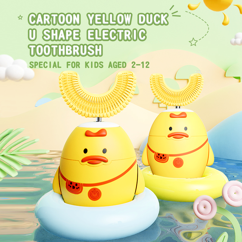 Yellow Dark U Shape Electric Toothbrush Para sa Mga Bata