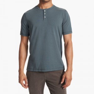 Athletic Short Sleeve Men’s Henley Wholesale Pima Cotton T-shirt
