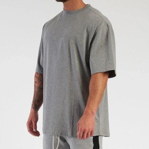 Camiseta 100% algodón Camiseta oversize para homes con ombreiros caídos
