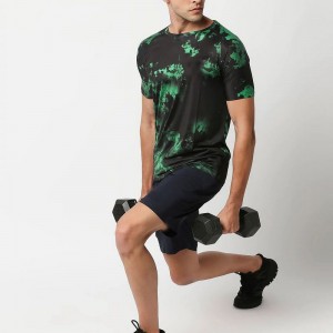 पुरुषों के लिए कम्फर्ट-फिट टाई डाई स्पोर्ट्स शॉर्ट स्लीव टी शर्ट