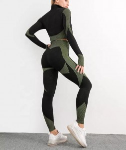 Borongan Sportswear Seamless ngajalankeun Kabugaran Yoga Bra Legging Set