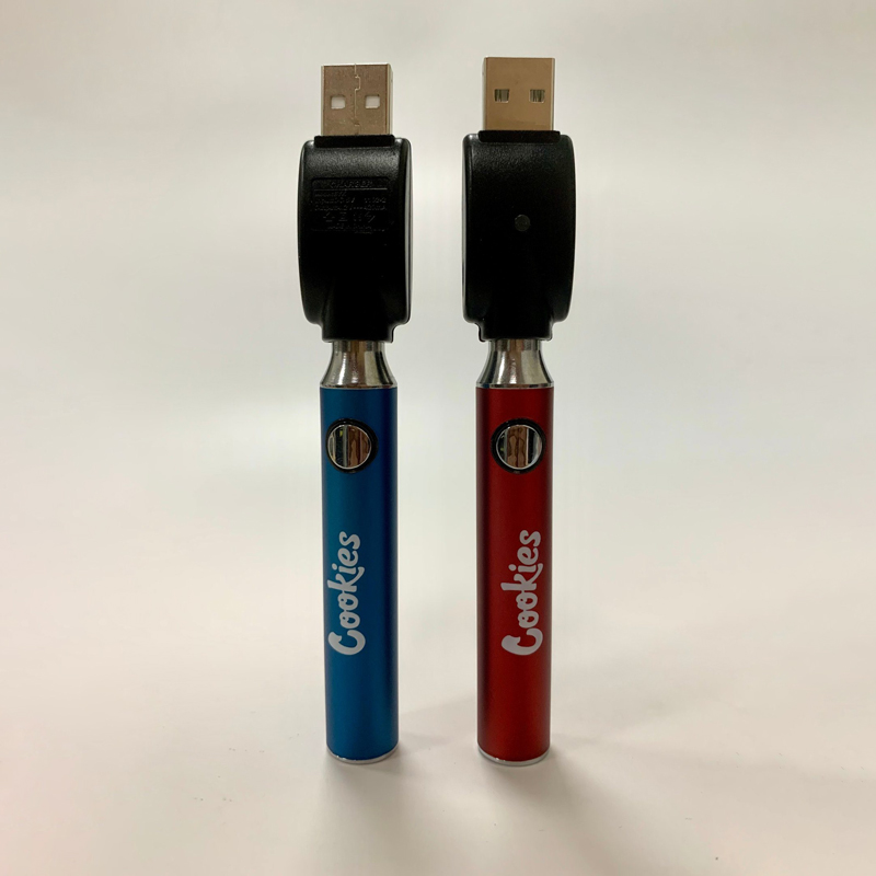 30PCS / Lotbk Baterio 650mAh Tensio Variaj Baterioj Plumo kun USB Ŝargilo Fit510 Vaporigilo Kartoĉo Montriĝis Pakado Prezentita bildo