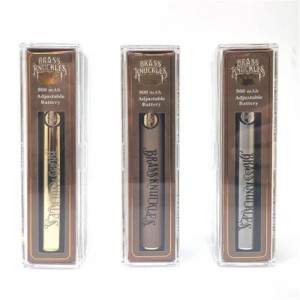Alĝustigebla Tensio Vape Pen Bk Brass Knuckles kun 900 mAh Baterio & 510 Fadeno