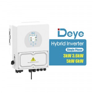 Deye Hybrid Solar Inverter |3kW, 3.6kW, 5kW, 6kW |Paʻa i ka pā