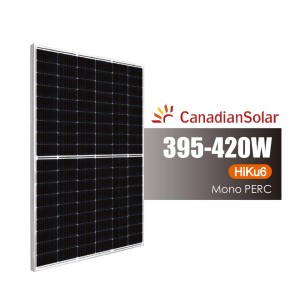 Pannell Solari Mono-Ċellula Kanadiż HiKu6 - 395W, 400W, 405W, 410W, 415W, 420W