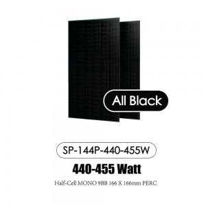 ʻO Maxbo Half-Cell All Black Mono Solar Panel – 440W, 445W, 450W, 455W