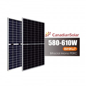 Canadian BiHiKu7 Half-Cell Bifacial Mono Solar Panel – 580W, 585W, 590W, 595W, 600W, 605W, 610W