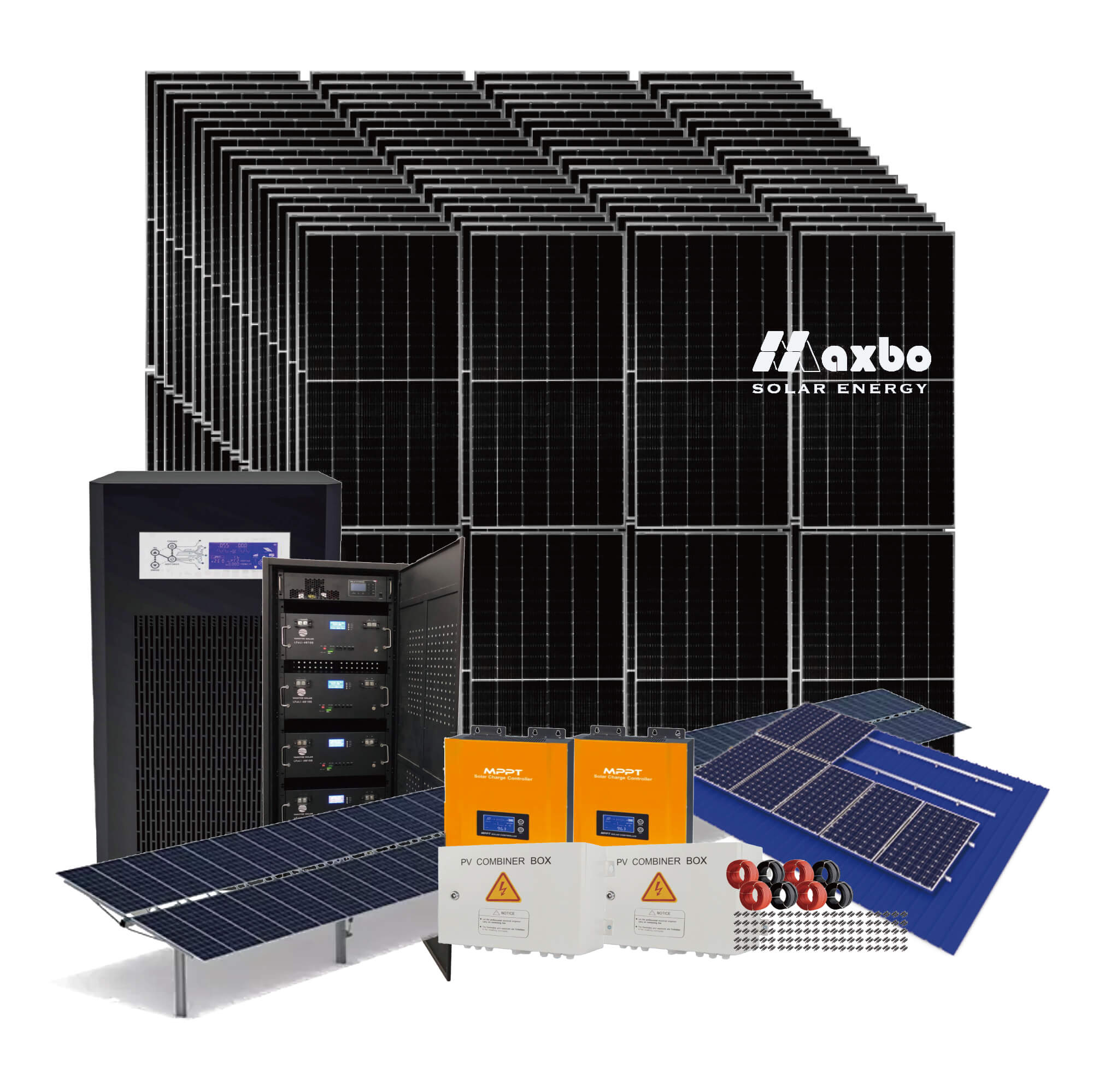 80kW Off Grid Solar Powered System Solutions Maxbo කර්මාන්ත ශාලාව සියල්ල එකින් එක