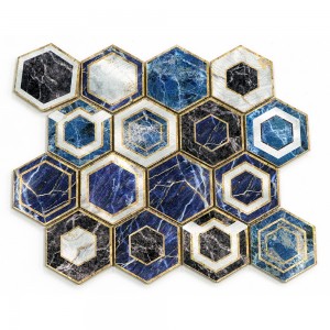 Good Quality 3D Hexagon Brushed Inkjet Printing Aluminum Mosaic