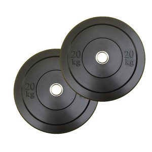 High Quality Gym Training Weightlifting Black Rubber Barbell Bumper Weight Plates