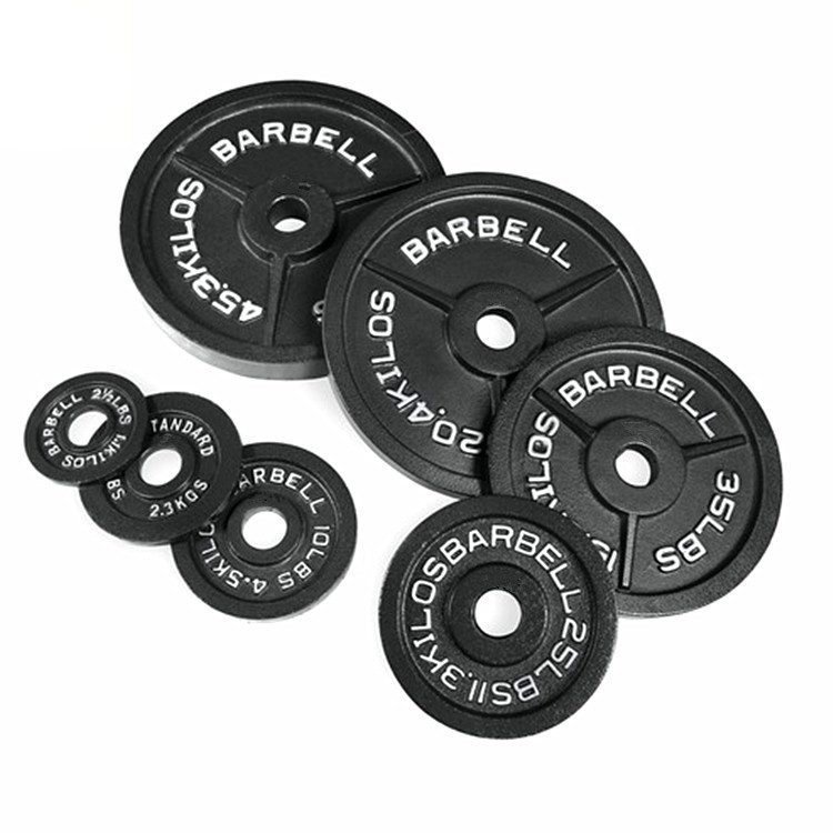 Wholesale cheap cast iron black  painting barbell plate for sale