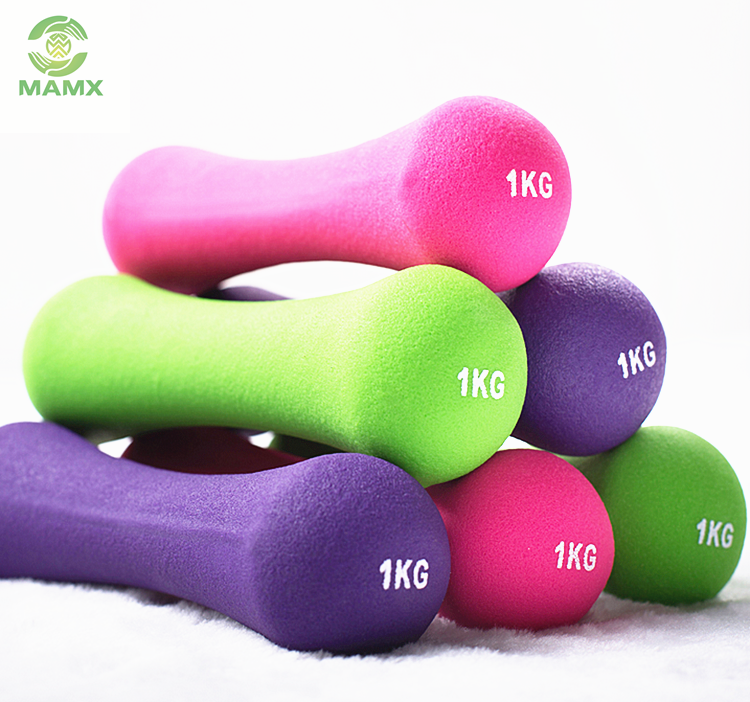 Manufacture Supply Gym Bodybuilding Good Quality Bone Shape Neoprene Dipping Dumbbell