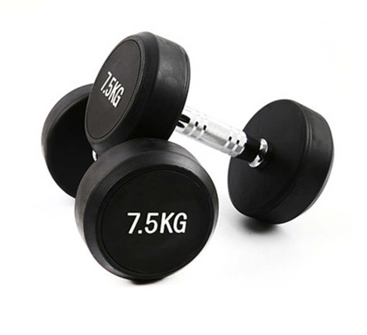 Popular Gym Rubber Coated Dumbbell Round Head Dumbbell For Weight Lifting
