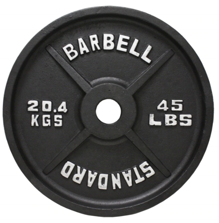 Hotsale Black Painting Cast iron Coated Grey   bumper Barbell plates