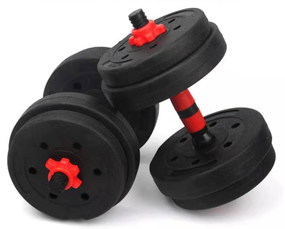 Factory wholesale weight lifting 40kg adjustable plastic cement dumbbell set with cheap price