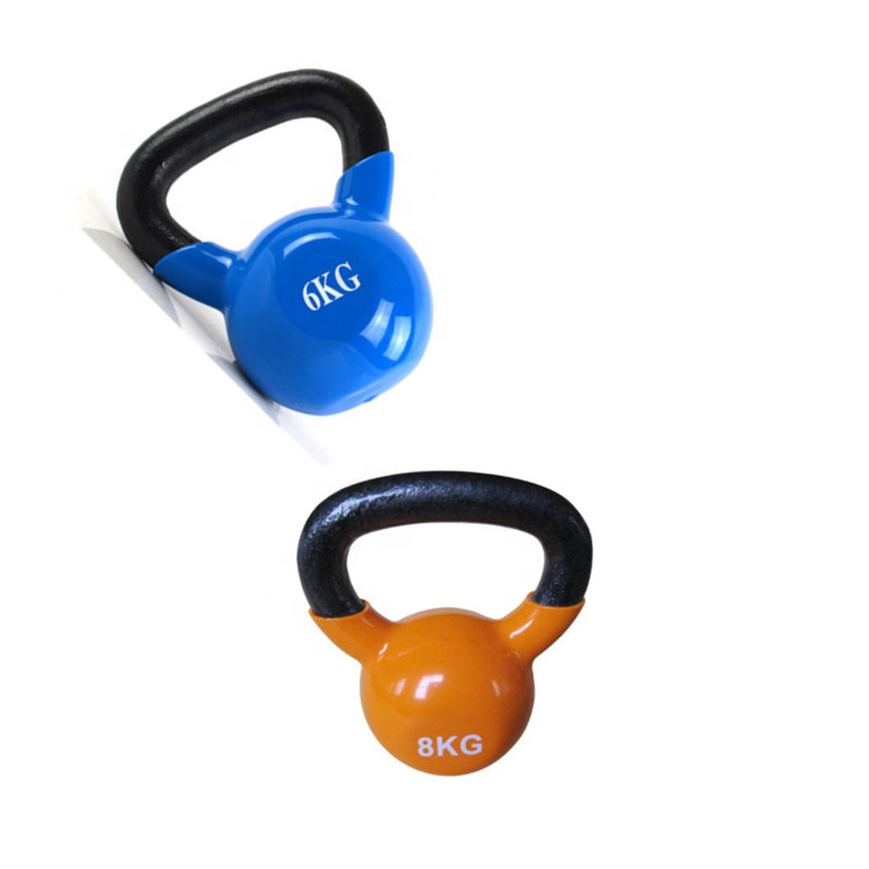 Hot selling products candy color fitness wholesale vinyl 10kg kettlebell