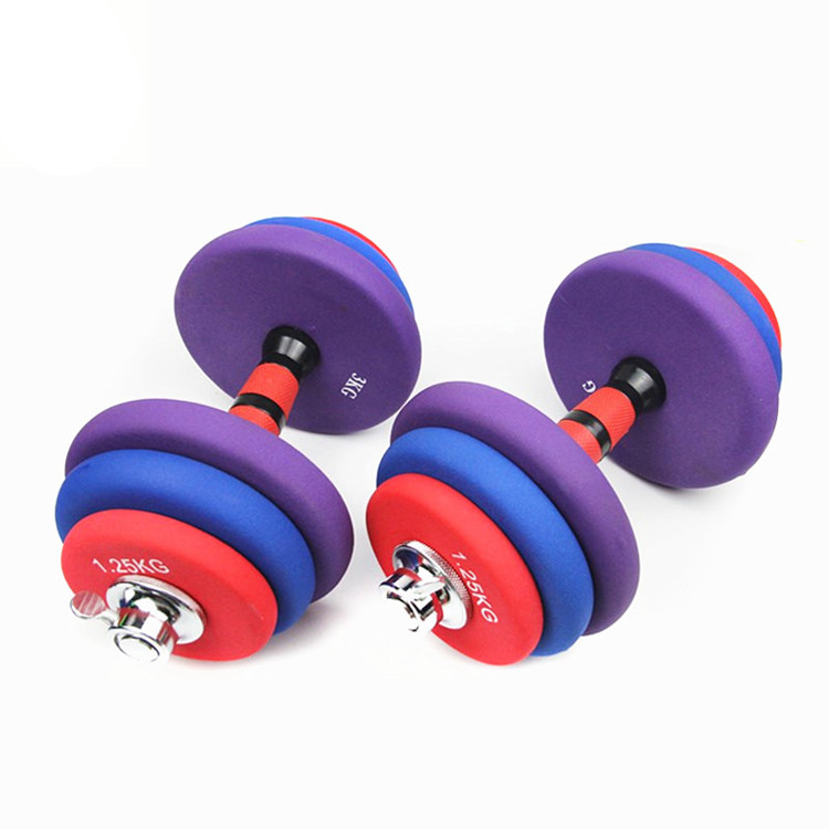 High Quality Adjustable colorful Vinyl  dumbbell set gym equipment 5kg