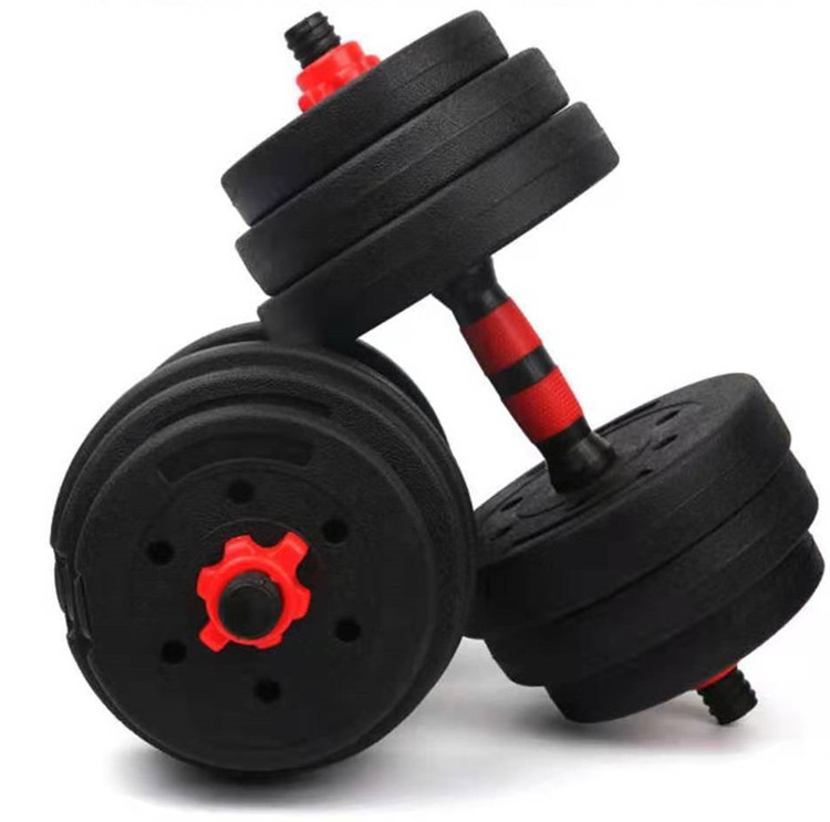 Gym equipment training adjustable plastic and cement custom dumbbell set  for sale