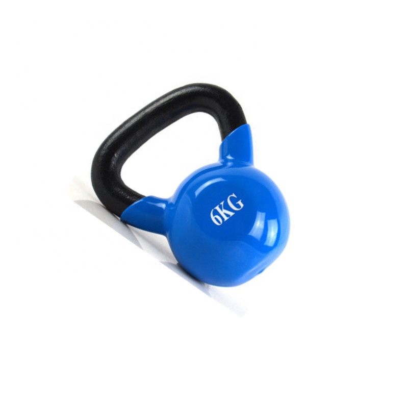 China manufacturer gym equipment 12kg Vinyl dipping cast iron kettlebell