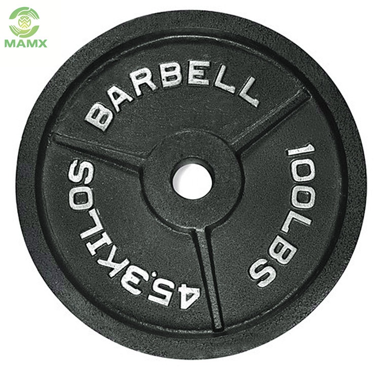 Customize gym cast iron black 5kg and 20kg Barbell weight plates