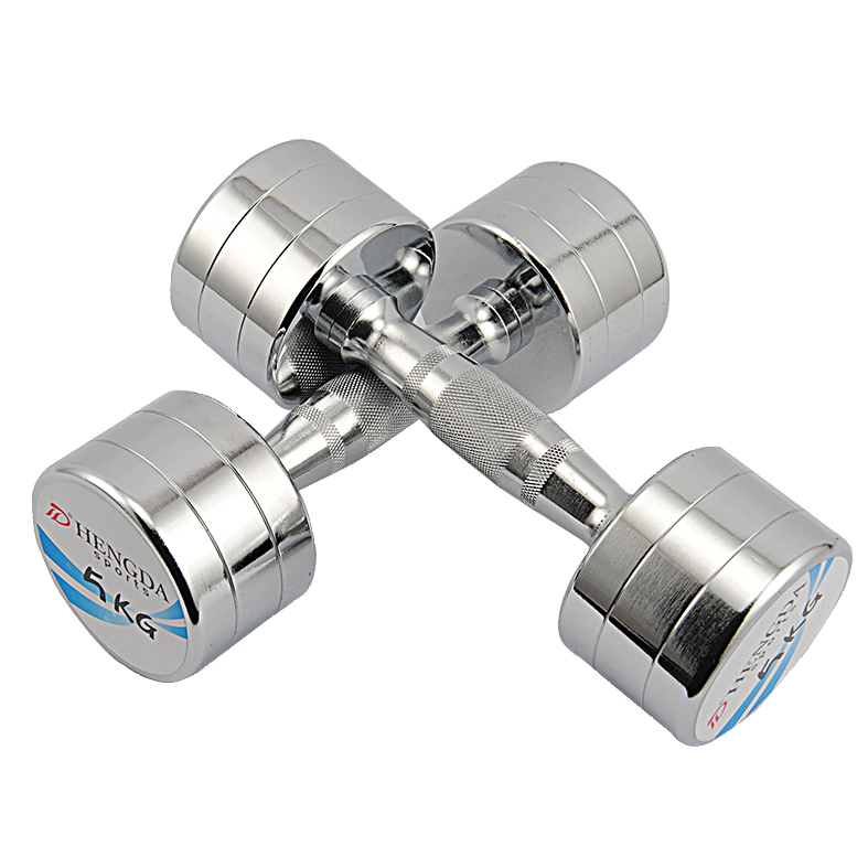 Bodybuilding Equipment Electroplating  Stainless Steel Solid Dumbbell