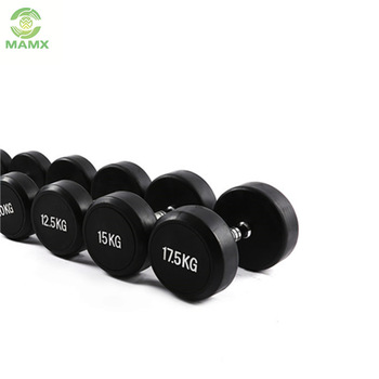 Custom Manufacturers Black Round Fixed Rubber steel Dumbbell Sale