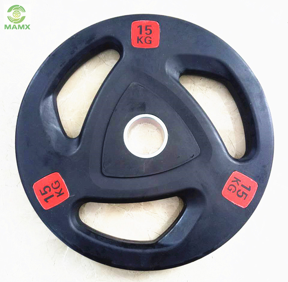 Black Color Rubber Coated Bumper Weightlifting Babell Plate