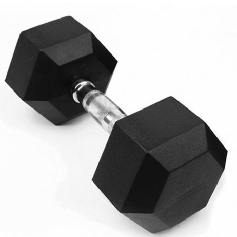 Cast iron weightlifting fixed hex rubber dumbbell set for sale