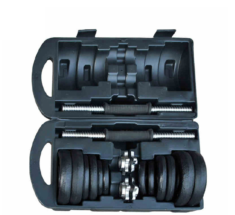 cast iron painted weight adjustable dumbbell set for bodybuilding