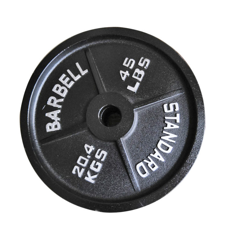 Gym equipment fitness chrome paint rubber coated iron barbell weight plate set