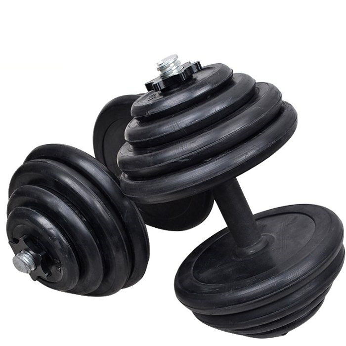 Rubber Coated Adjustable-Dumbbell weight lifting gym equipment