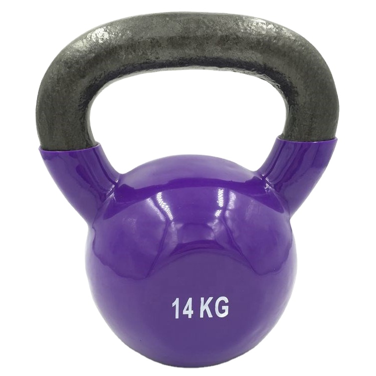 China Custom colorful solid Cast iron Vinyl Kettlebells With different sizes